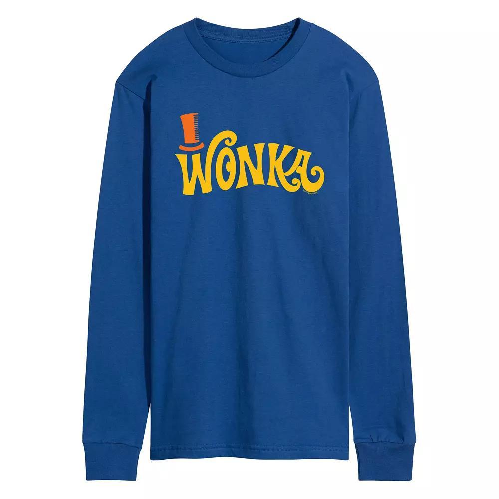 Mens Willy Wonka Retro Logo Long Sleeve Graphic Tee Product Image