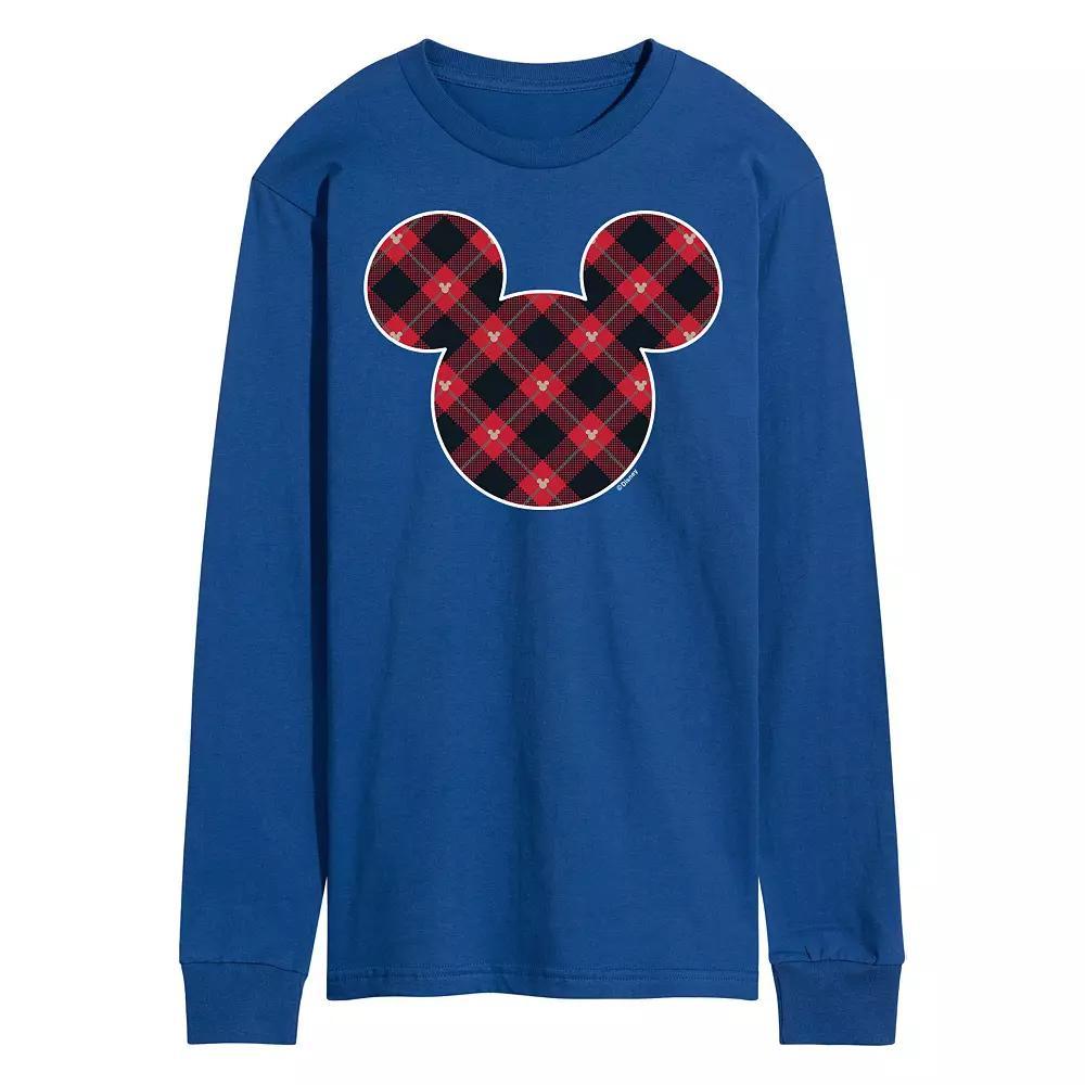 Disneys Mens Mickey Mouse Silhouette Plaid Fill Product Image
