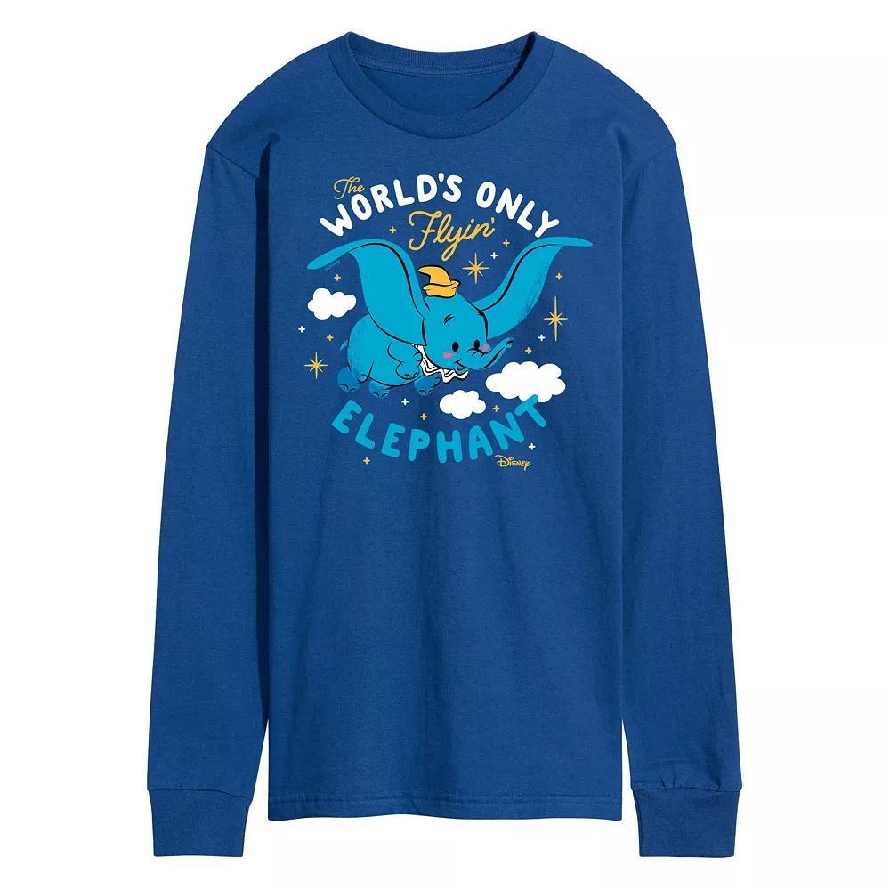 Disneys Dumbo Mens Flying Elephant Graphic Tee Blue Product Image