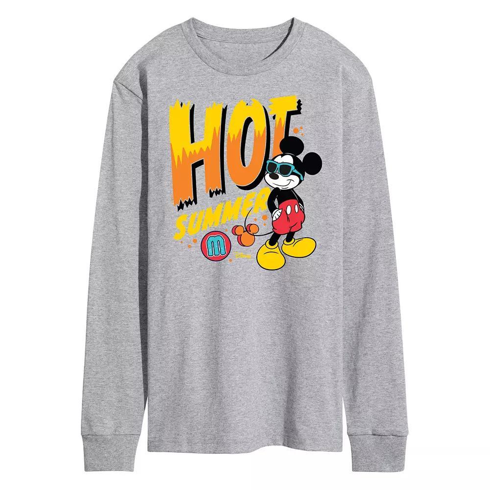 Disneys Mickey Hot Summer Mens Graphic Tee Grey Gray Product Image