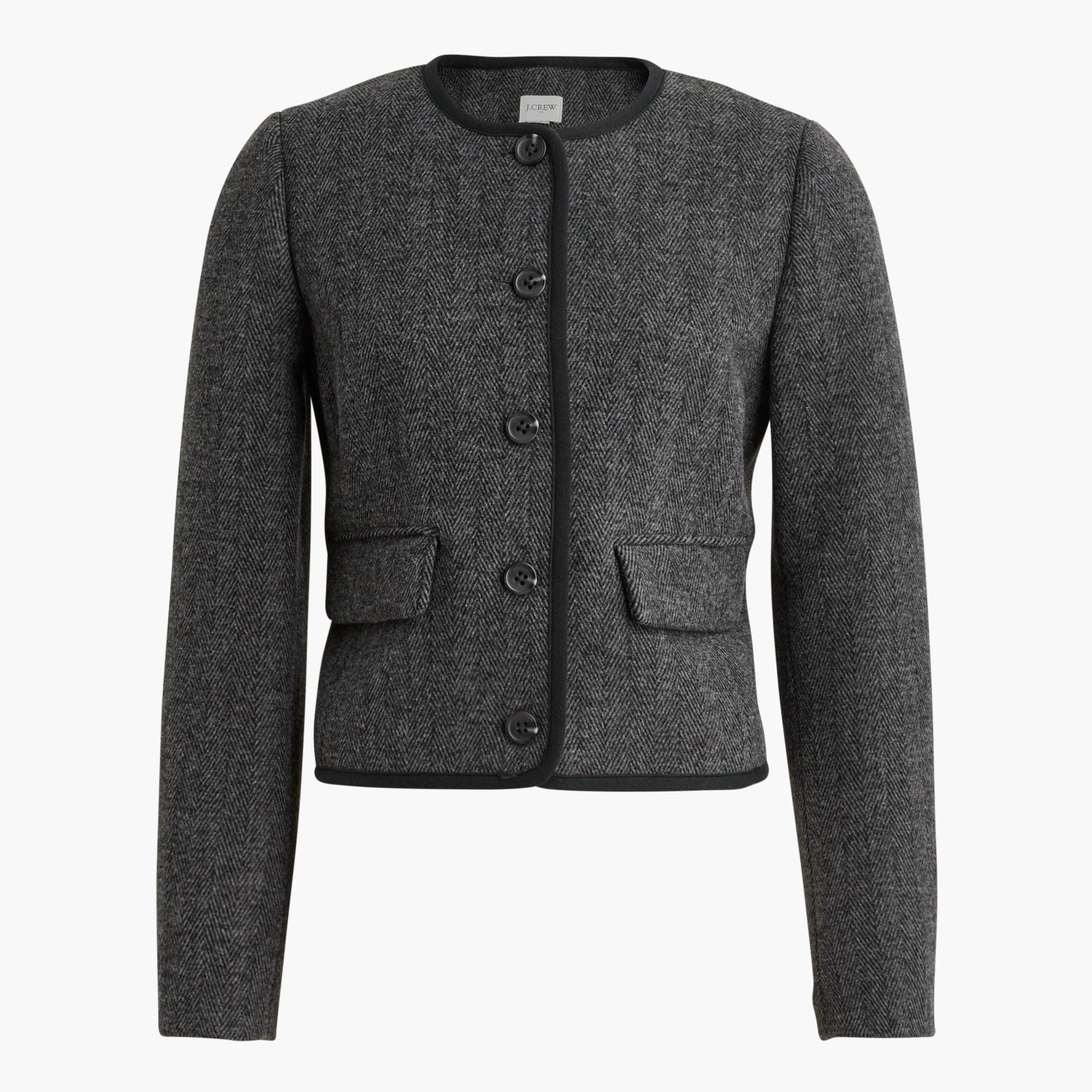 Wool-blend herringbone lady jacket Product Image