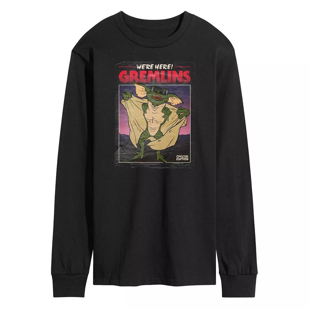 Men's Gremlins Movie Poster Long Sleeve Graphic Tee, Size: Medium, Black Product Image