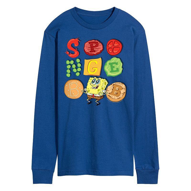 Mens SpongeBob Squarepants Patty Long Sleeve Graphic Tee Product Image