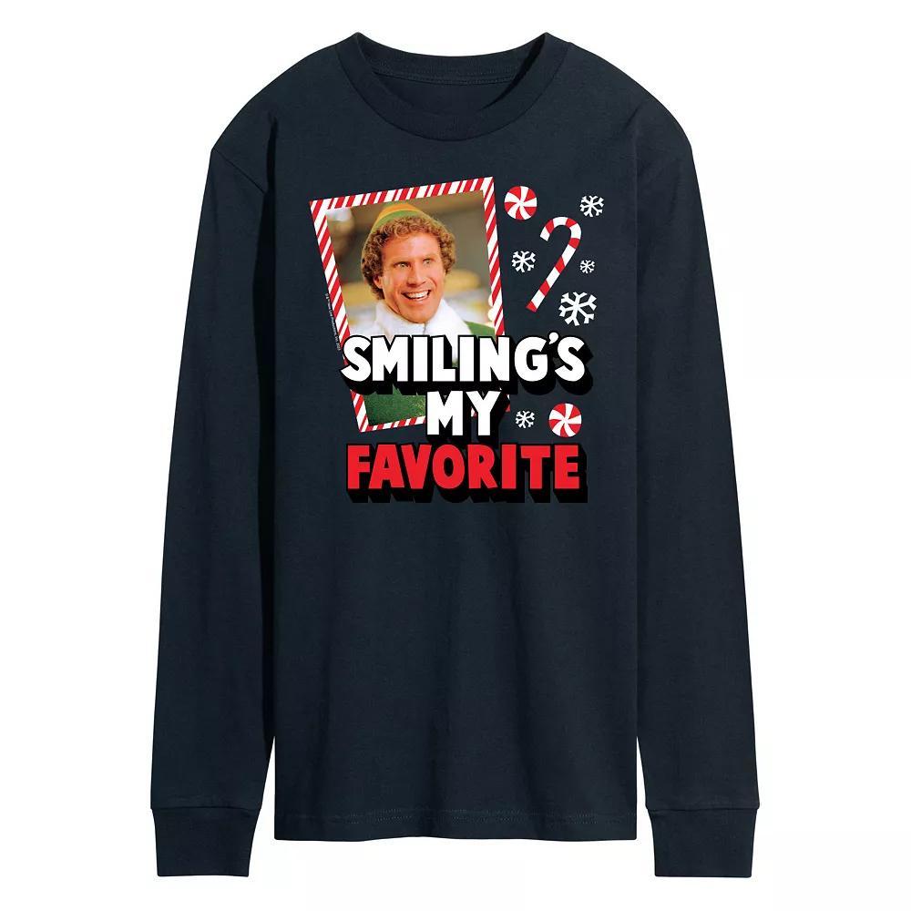 Men's Elf Smiling My Favorite Long Sleeve Tee, Size: Small, Gray Product Image