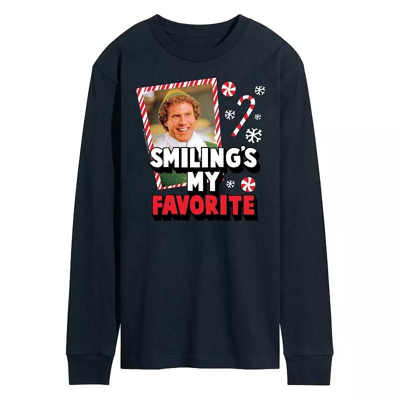 Men's Elf Smiling My Favorite Long Sleeve Tee, Size: Small, Gray Product Image