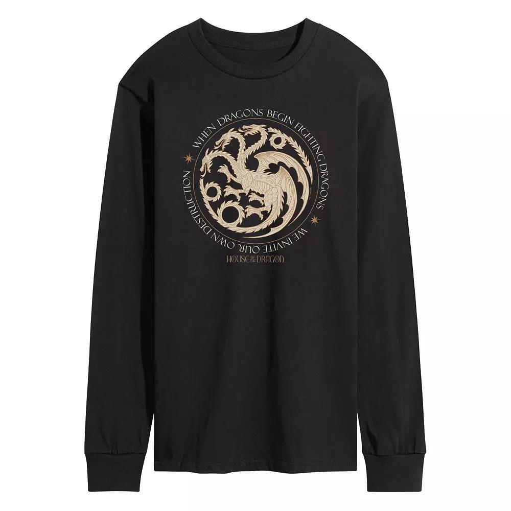 Mens Barbie Tie Dye Silhouette Logo Long Sleeve Graphic Tee Blue Product Image
