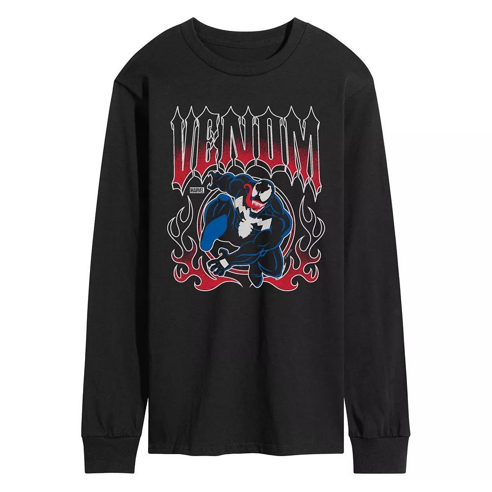 Mens Marvel Venom Metal Band Long Sleeve Graphic Tee Product Image