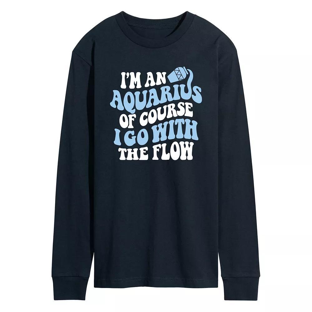 Men's I'm An Aquarius Long Sleeve Graphic Tee, Size: Small, Blue Product Image