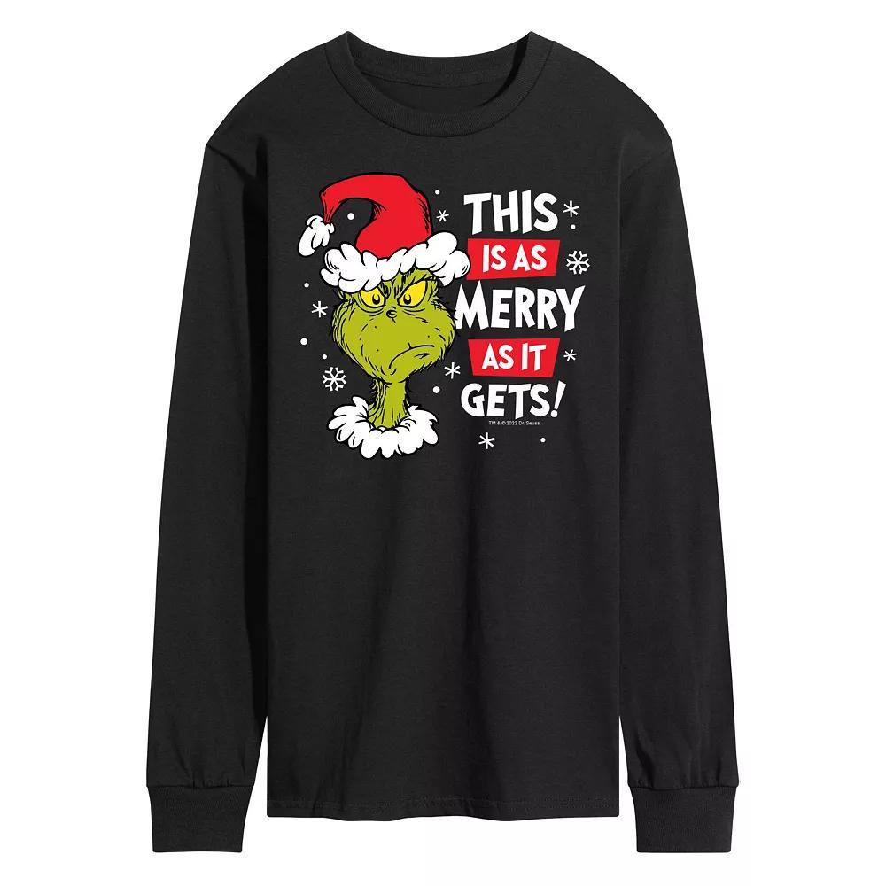 Mens Dr. Seuss Grinch This Is As Merry As It Gets Long Sleeve Tee Product Image