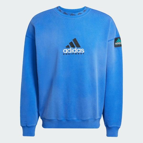 adidas EQT Wash Crewneck Sweatshirt Equipment Blue XS Mens Product Image