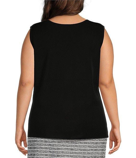 Ming Wang Plus Knit Scoop Neck Sleeveless Tank Product Image