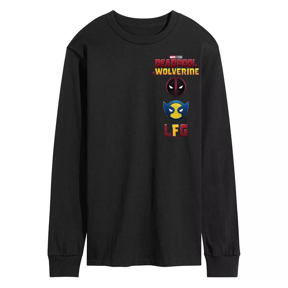 Mens Marvel Deadpool & Wolverine Left Chest Long Sleeve Graphic Tee Product Image