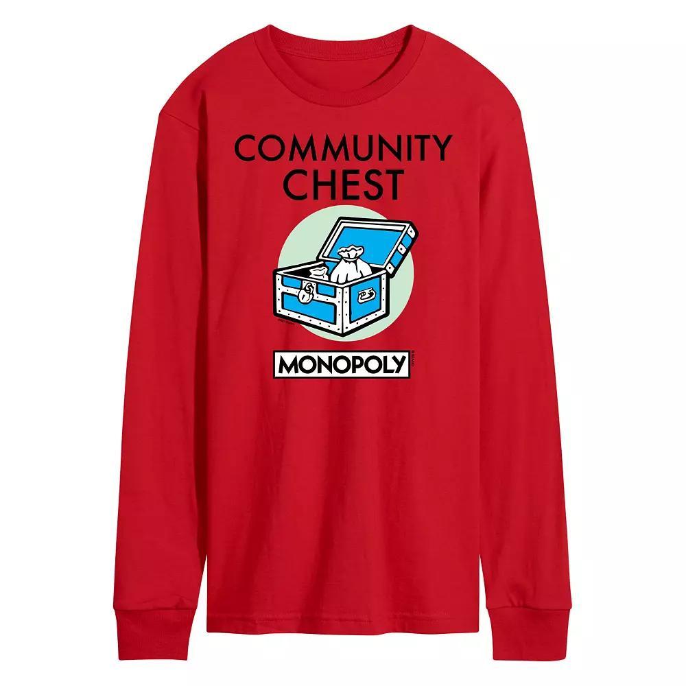 Mens Monopoly Community Chest Long Sleeve Graphic Tee Product Image