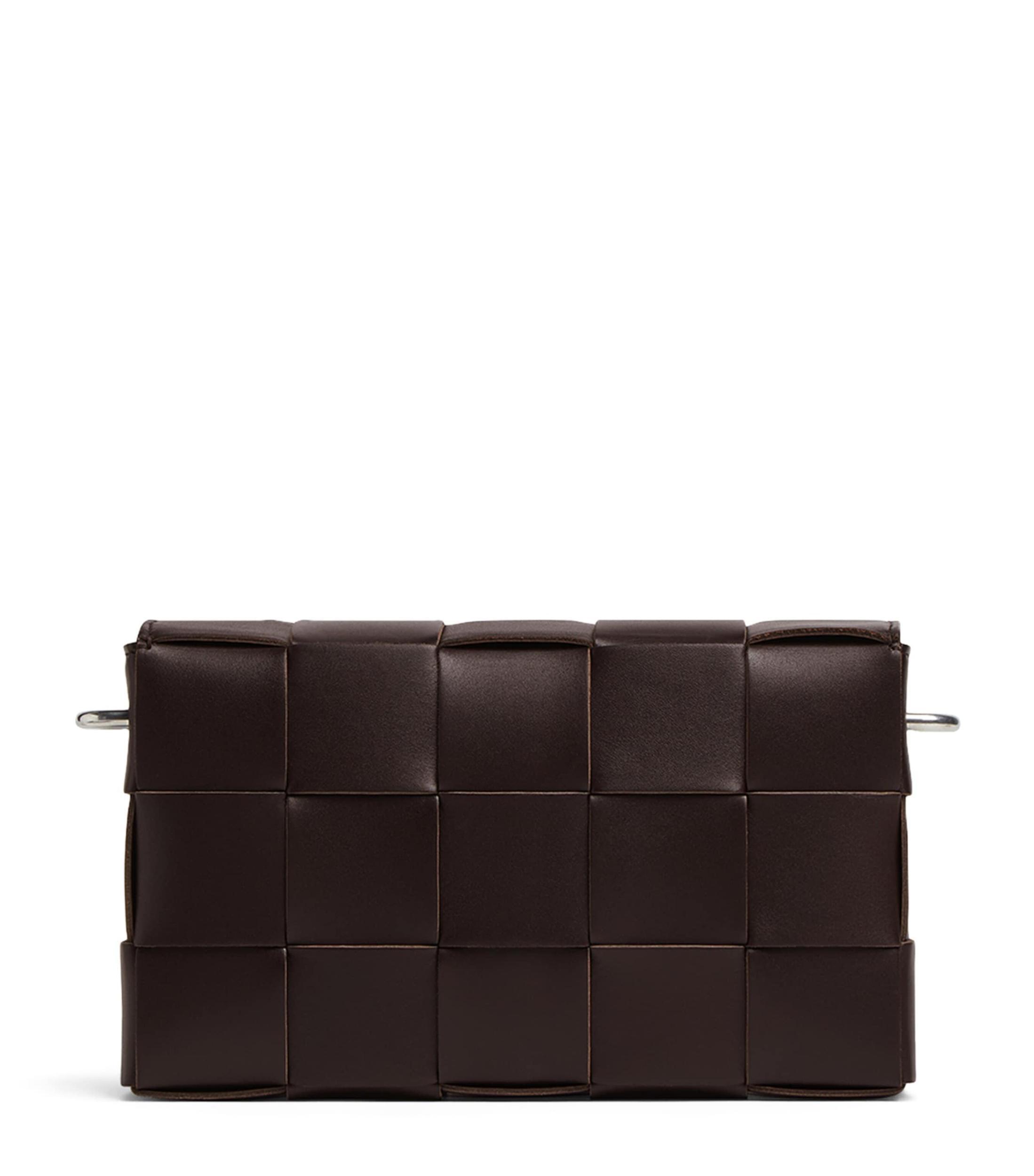 BOTTEGA VENETA Leather Intreccio Cassette Cross-body Bag In Brown Product Image