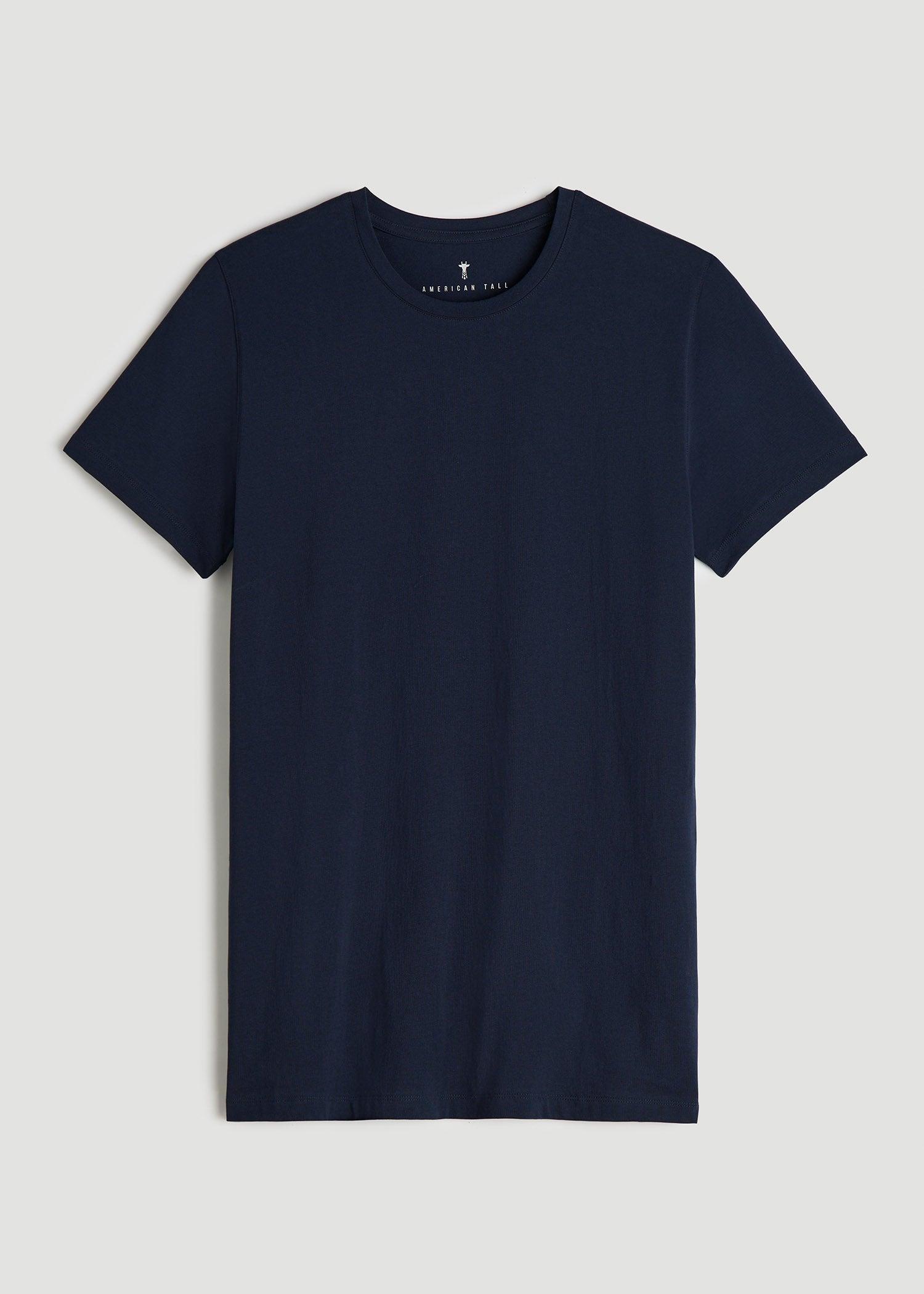 The Essential MODERN-FIT Crewneck Tee for Tall Men in True Navy Product Image