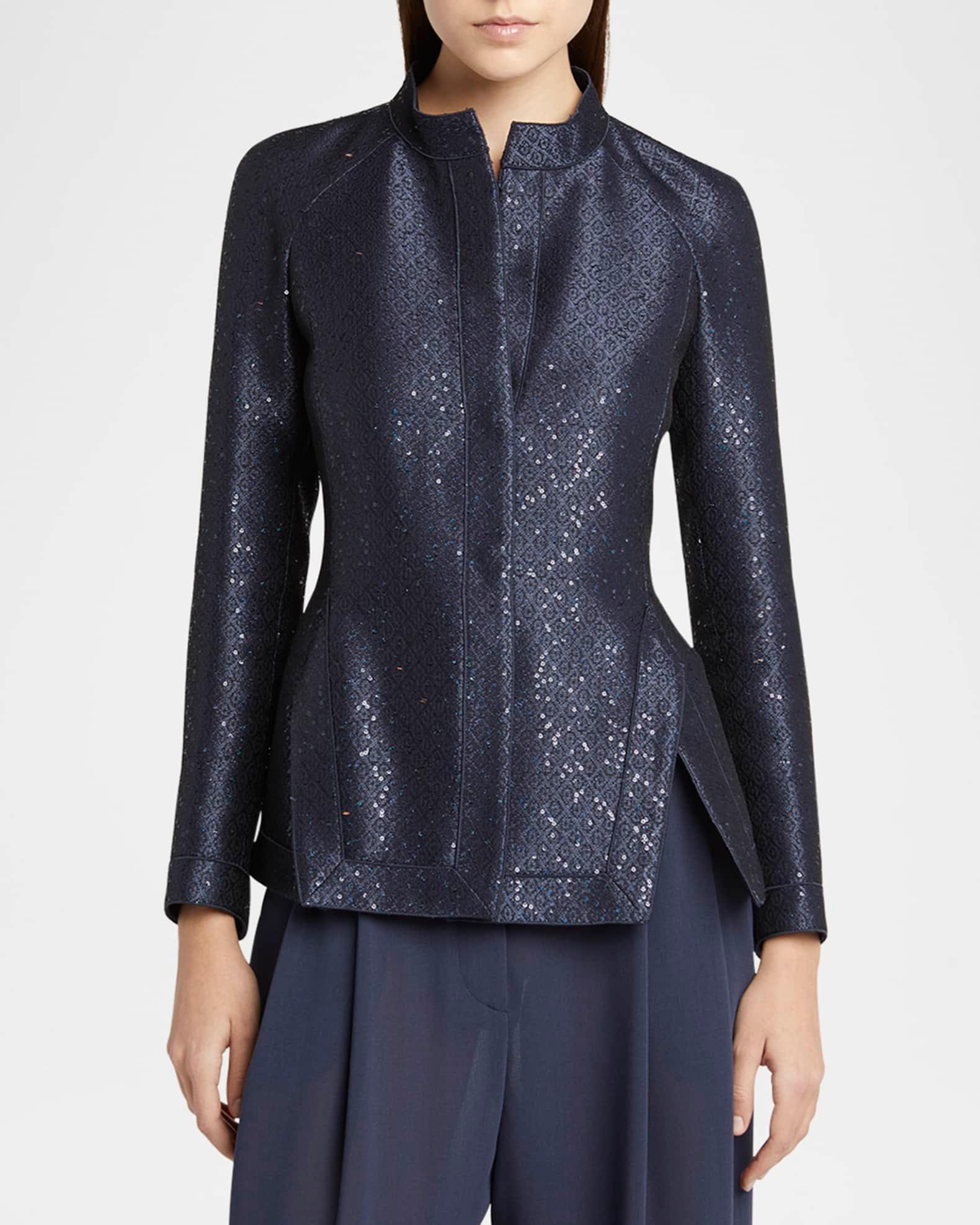 Sequin Jacquard Single-Breasted Evening Jacket Product Image