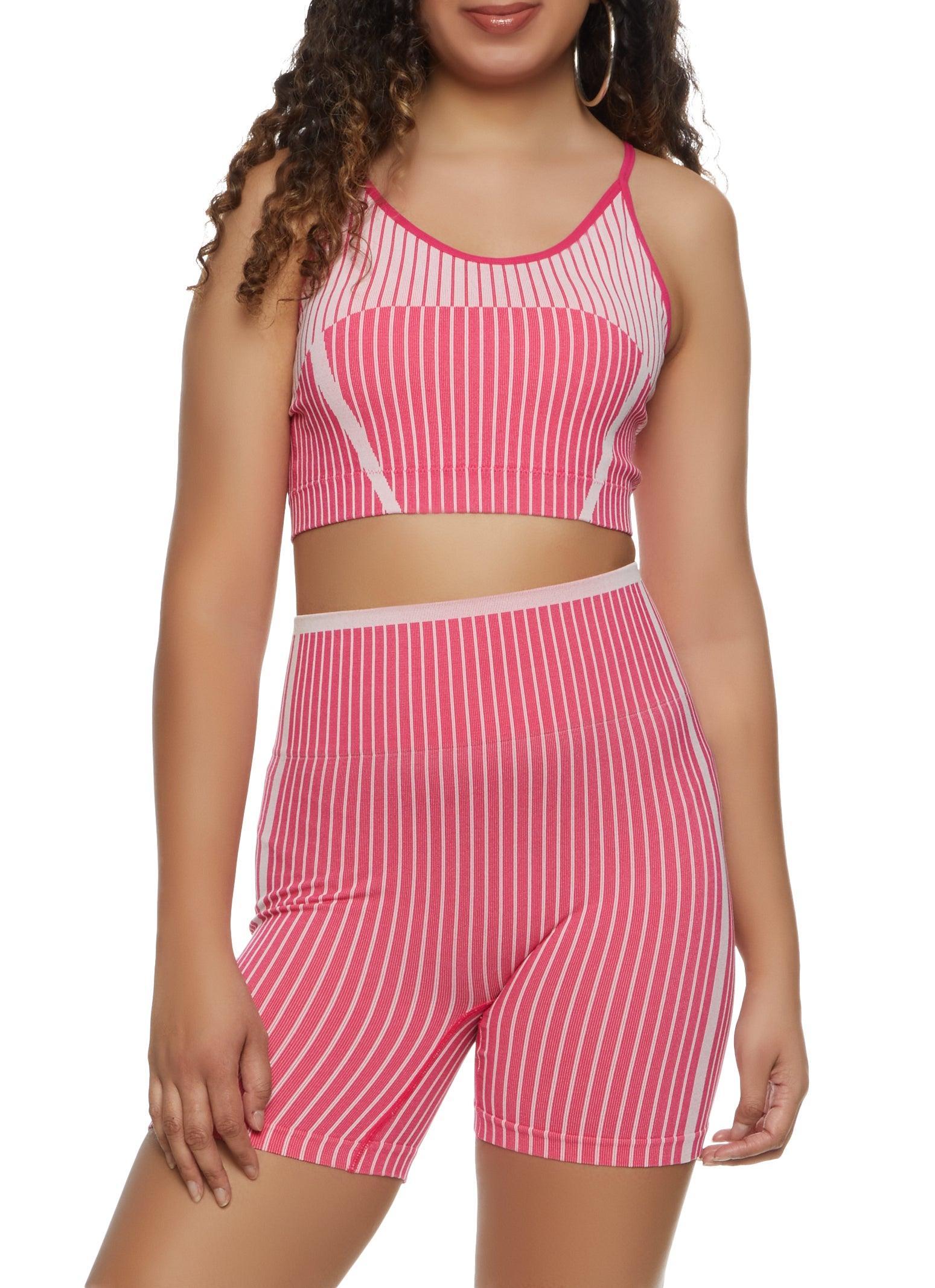 Womens Stripe Seamless Cropped Cami Product Image