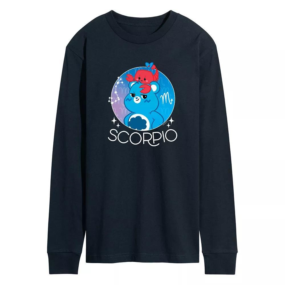 Mens Barbie Tie Dye Silhouette Logo Long Sleeve Graphic Tee Blue Product Image
