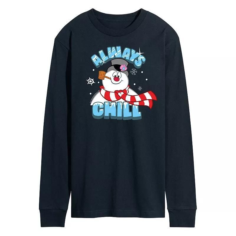 Men's Frosty The Snowman Always Chill Long Sleeve Tee, Size: XXL, Blue Product Image