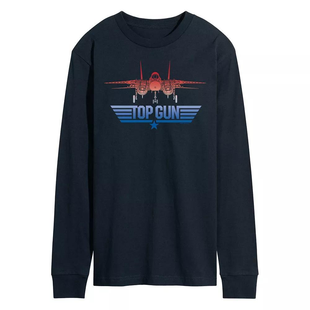 Mens Car Dashboard Christmas Tree Long Sleeve Graphic Tee Blue Product Image