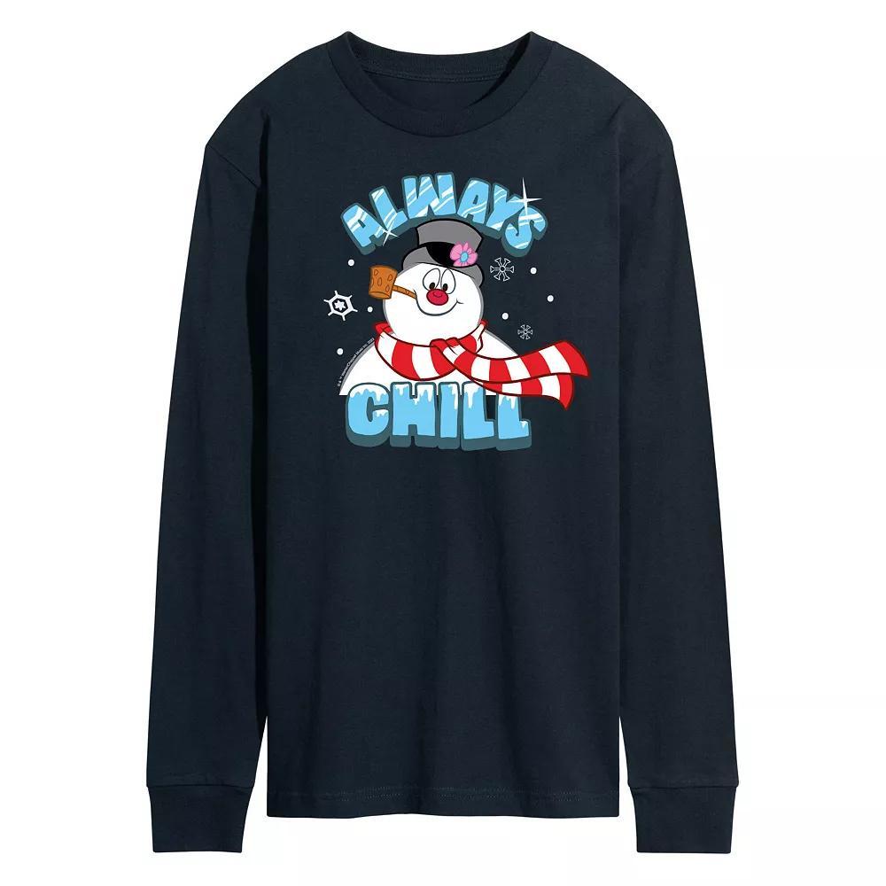 Men's Frosty The Snowman Always Chill Long Sleeve Tee, Size: XXL, Blue Product Image