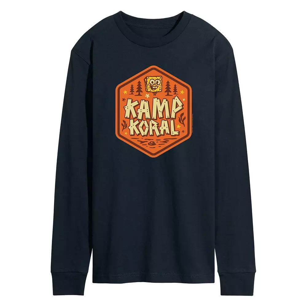 Mens SpongeBob SquarePants Kamp Koral Long Sleeve Graphic Tee Blue Product Image