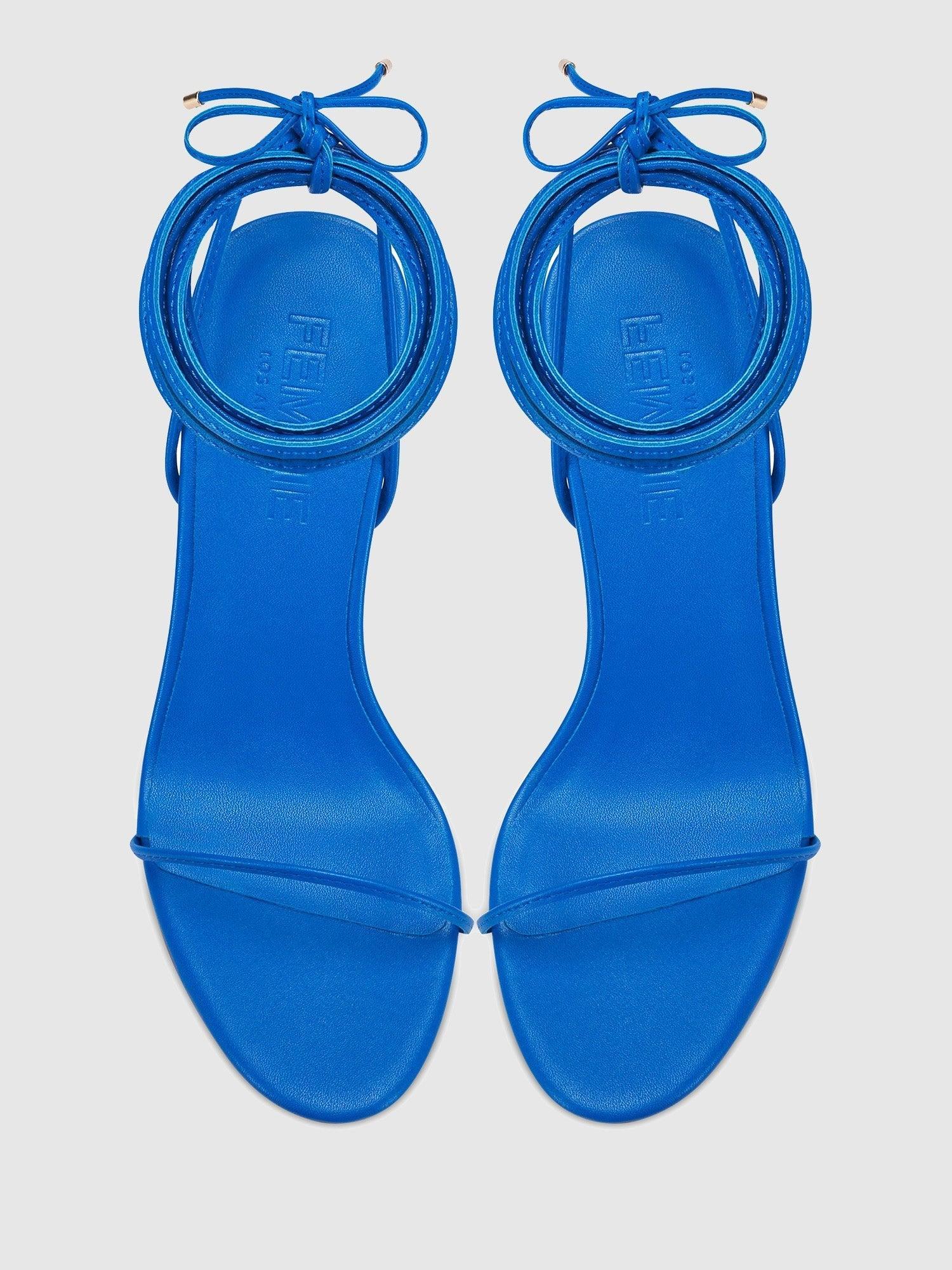 3.0 Barely There Lace Up Heel- Cobalt Product Image