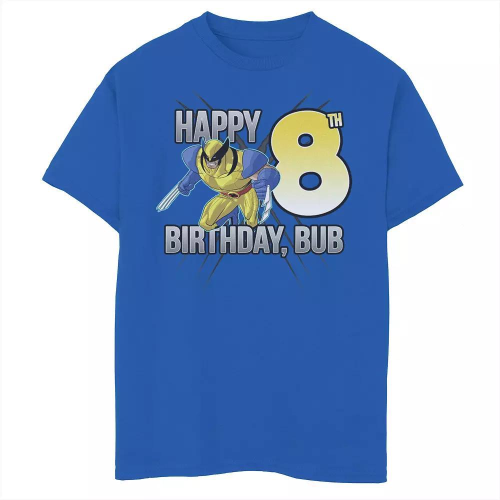 Boys 8-20 Marvel X-Men Wolverine Happy 8th Birthday Bub Graphic Tee, Boy's, Size: Medium, Royal Product Image