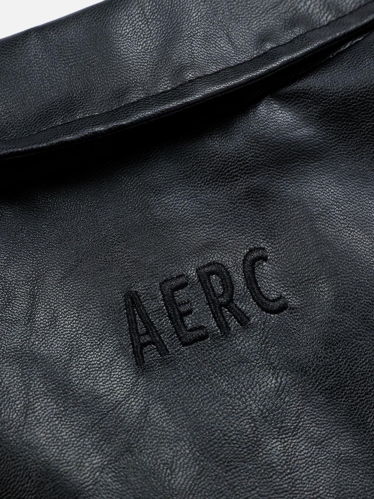 Aelfric Eden Zip Up Ruched Leather Jacket Product Image