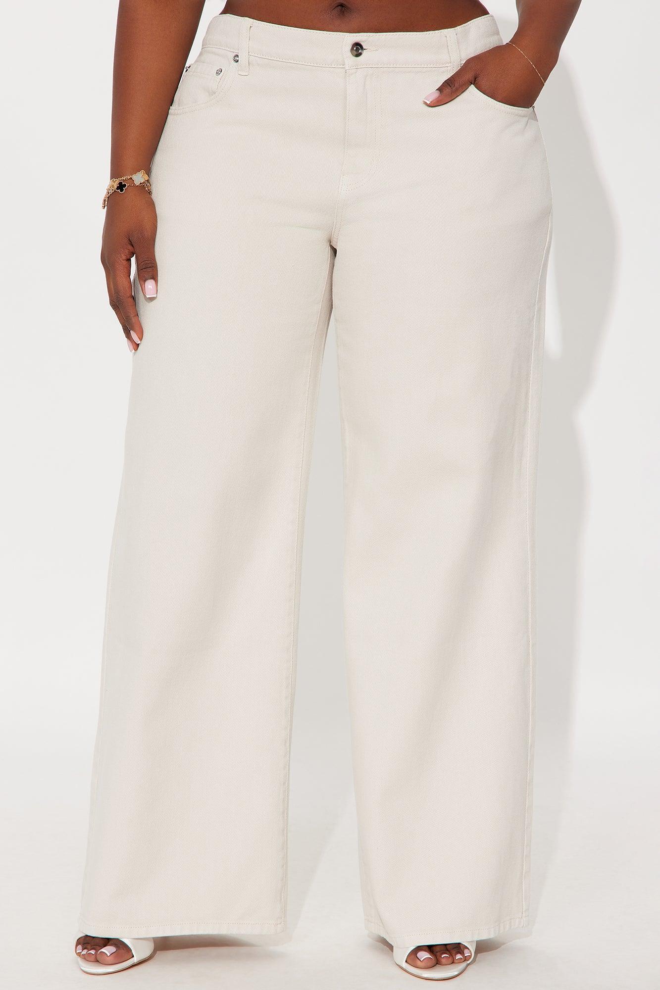 Southside Low Rise Wide Leg Jean - Stone Female Product Image