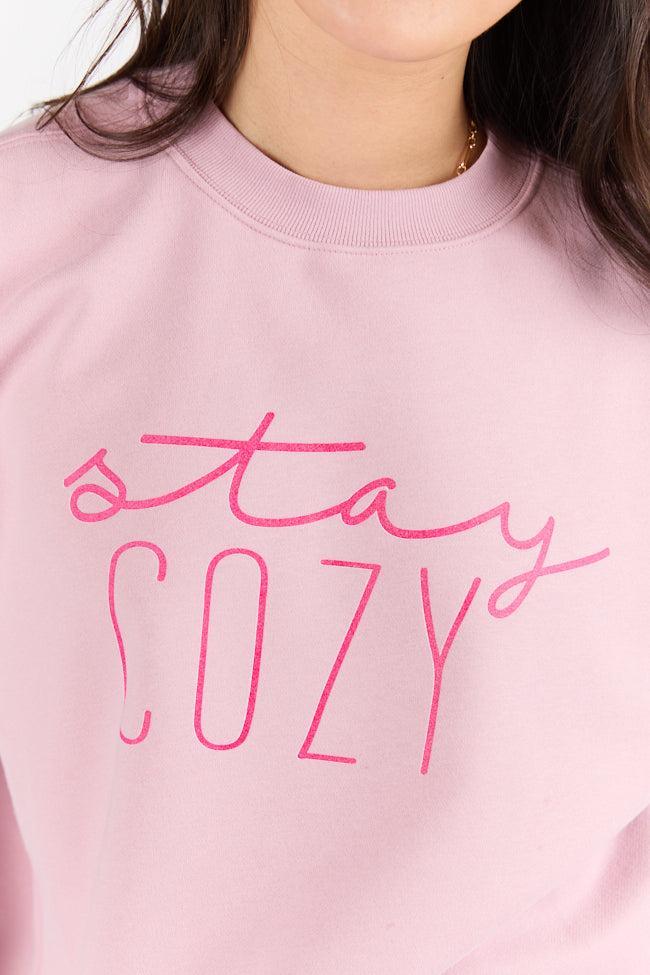 Stay Cozy Mauve Graphic Sweatshirt Product Image