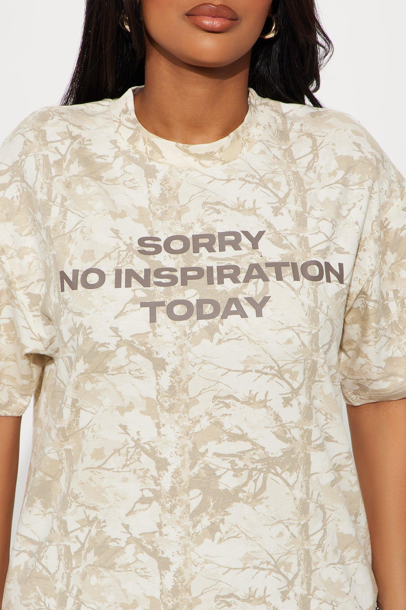 Sorry No Inspo Camo Oversized Tee - Camouflage Product Image