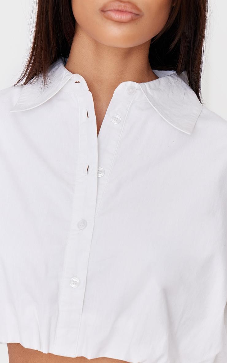 White Bubble Hem Shirt Product Image