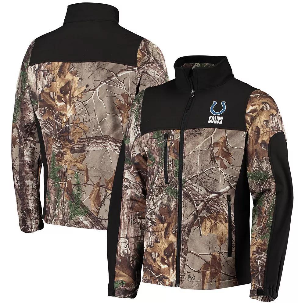 Men's Dunbrooke Realtree Camo/Black Indianapolis Colts Circle Hunter Softshell Full-Zip Jacket, Size: Small, Green Product Image