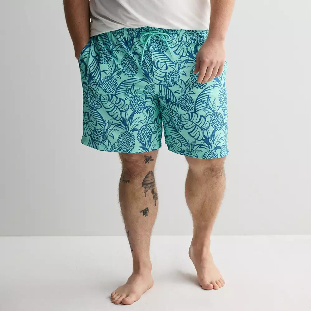 Big & Tall Trinity Coast 9-in. UPF 50 Pineapple Swim Trunks, Men's, Size: Large Tall, Wild Pineapple Product Image