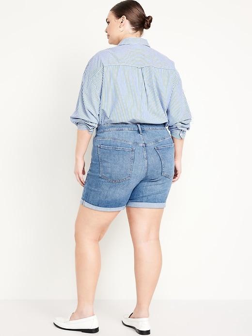 High-Waisted Wow Jean Shorts -- 5-inch inseam Product Image