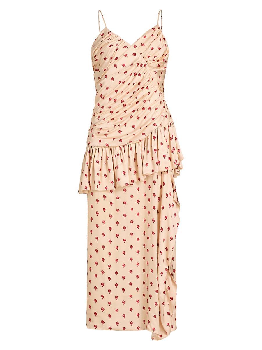 Womens Dhalia Delhi Floral Ruffled Midi-Dress Product Image