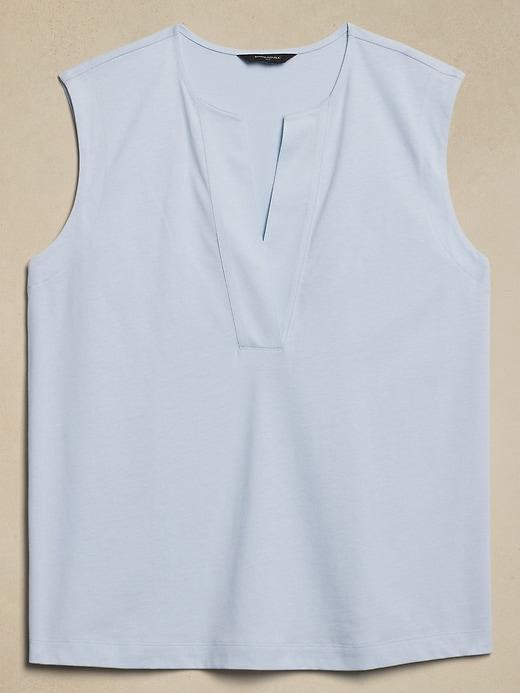 Premium Cotton Split-Neck Shell Product Image