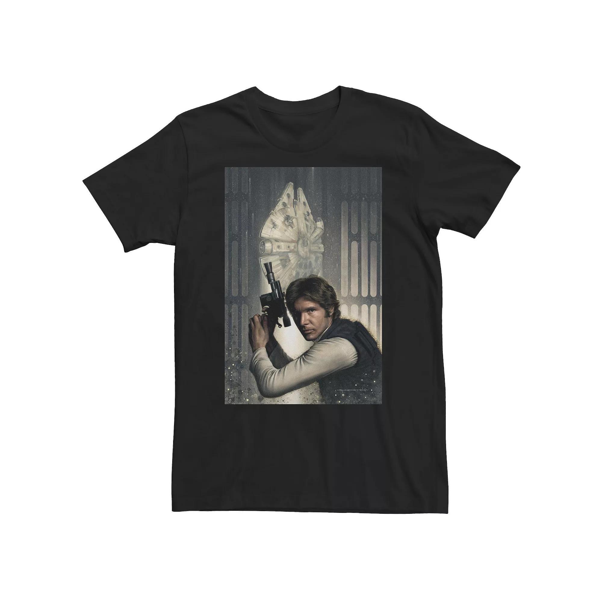 Big & Tall Star Wars Han & Millennium Falcon Blaster Pose Tee, Men's, Size: 3XL, Black Product Image