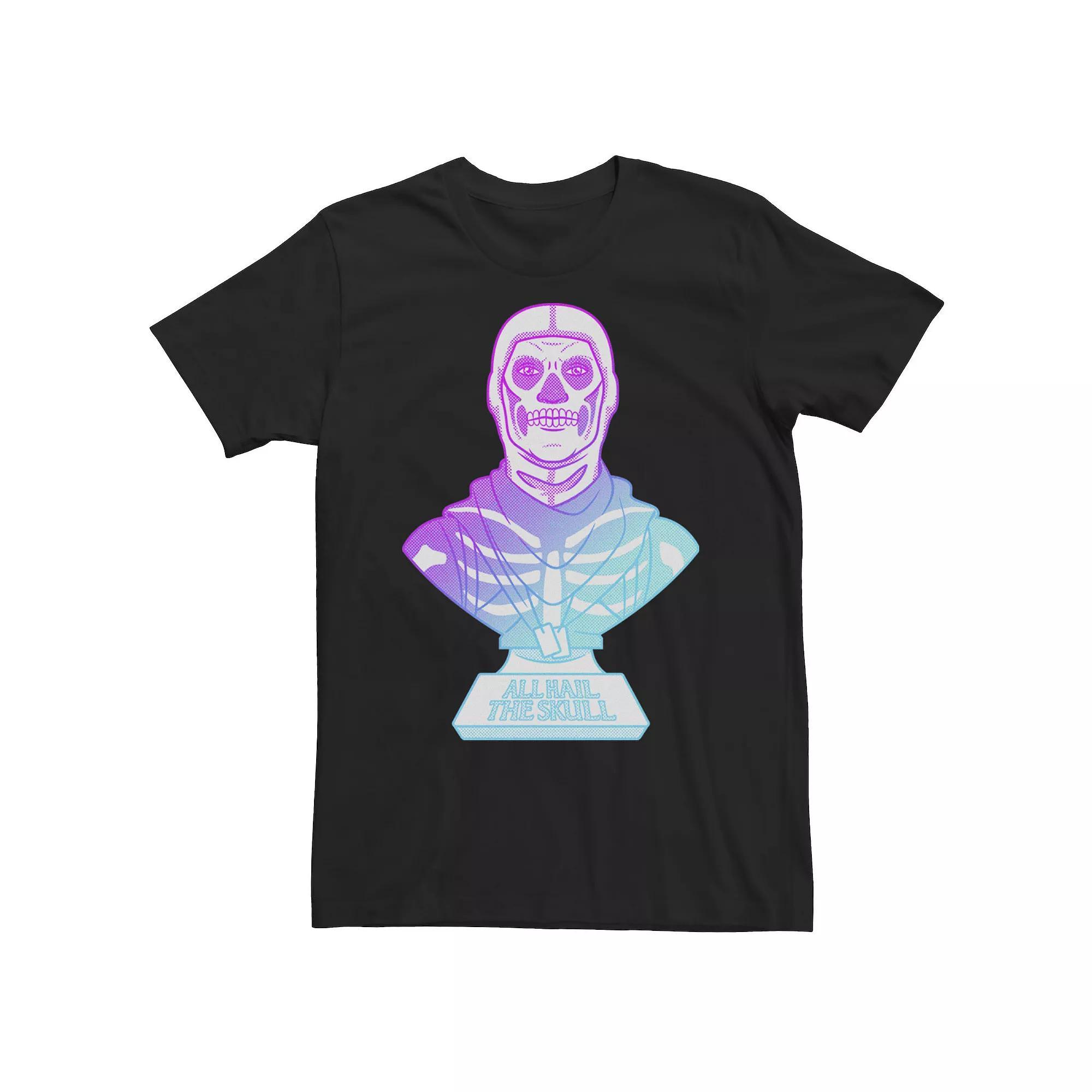 Men's Fortnite All Hail The Skull Tee, Size: Large, Grey Heather Product Image