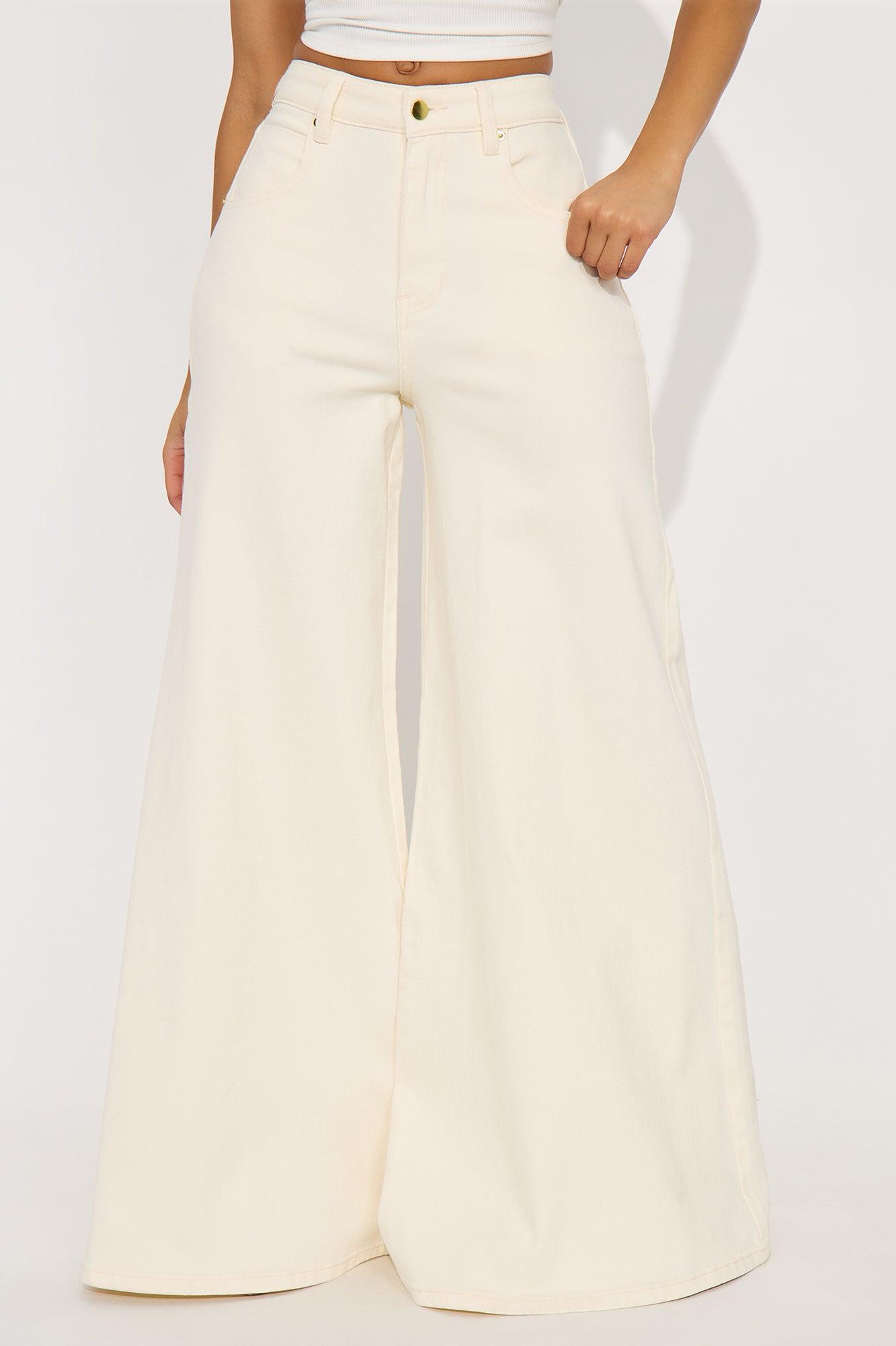 Mirador Wide Leg Jeans - Cream Product Image
