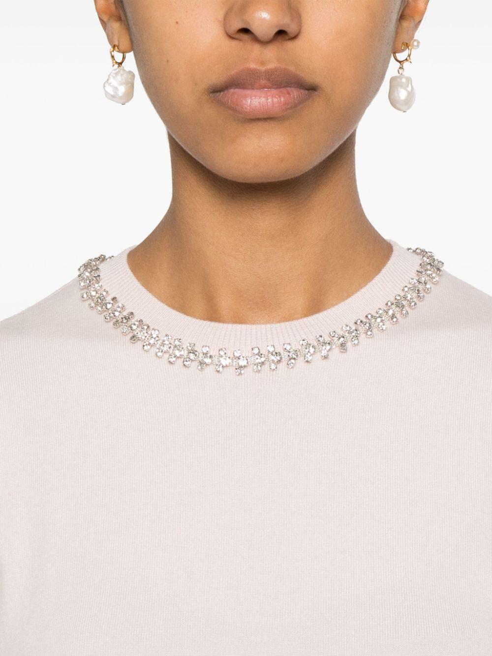 crystal-embellished knitted top Product Image