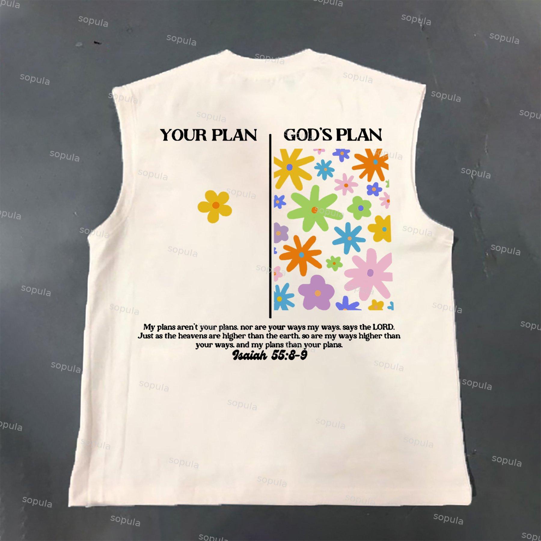 Sopula God's Plan Graphic Print Cotton Tank Top Product Image
