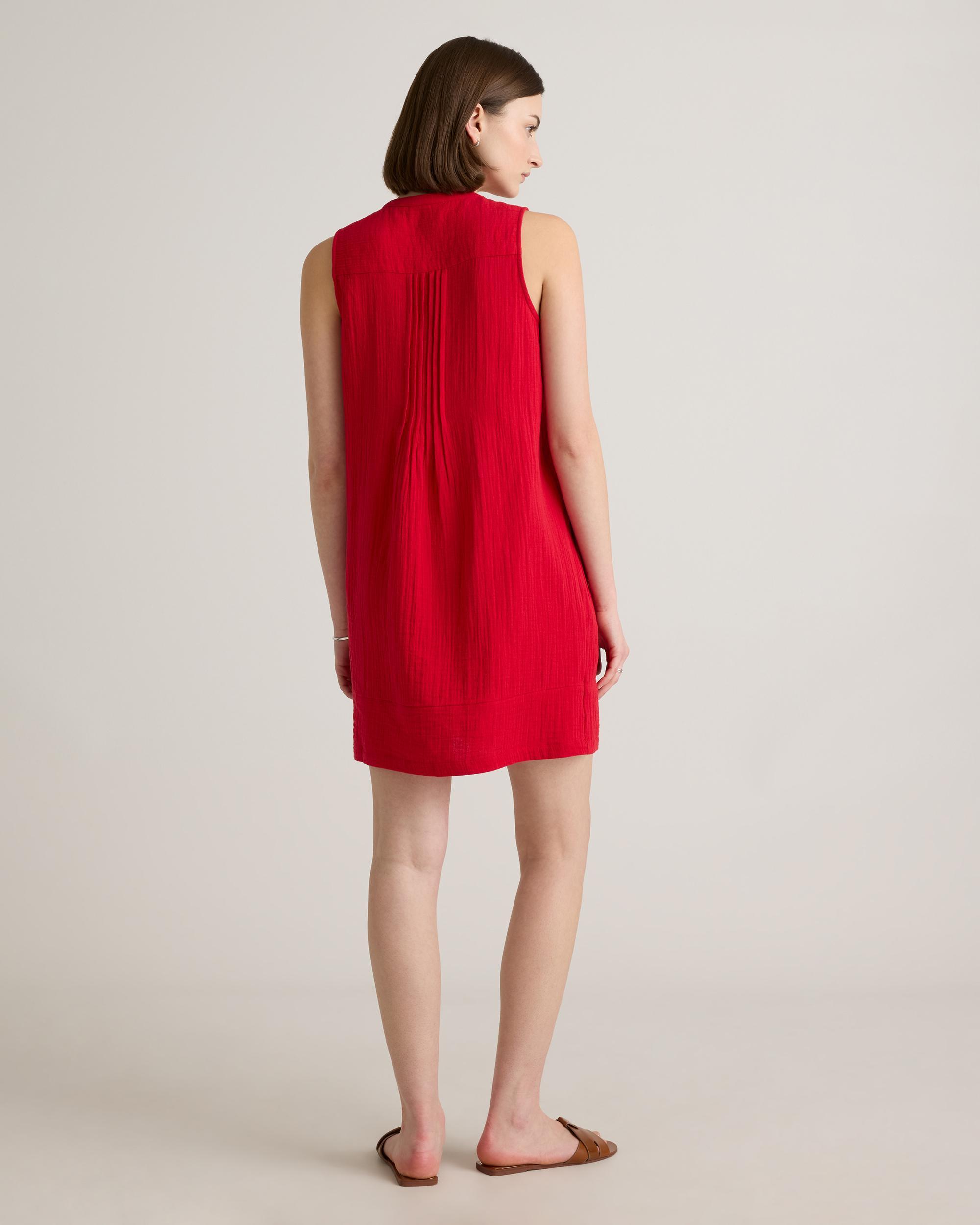 Quince | Women's Gauze Sleeveless Swing Dress Size XS, Organic Cotton Product Image