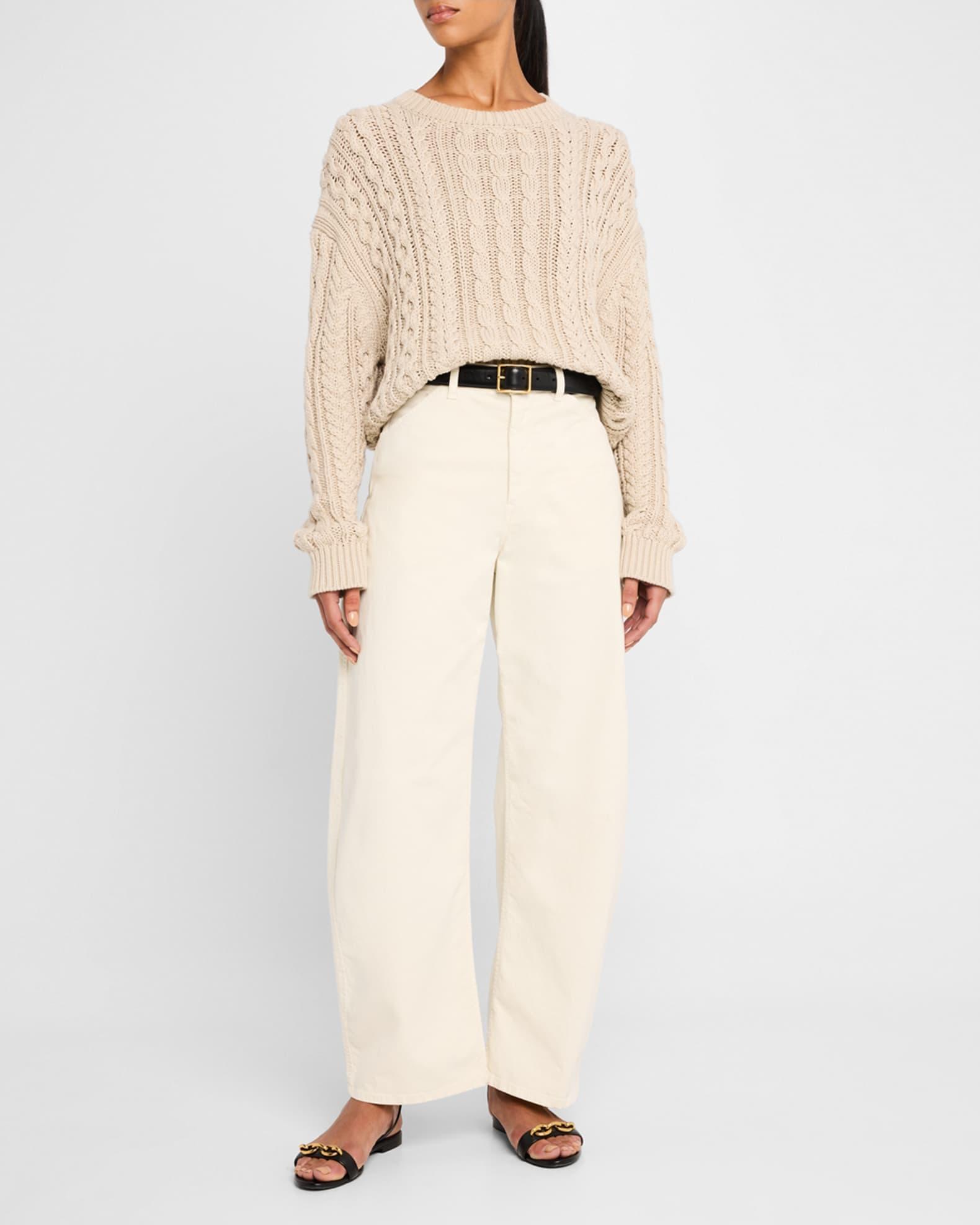 Rory Cable Open-Weave Cotton Sweater Product Image