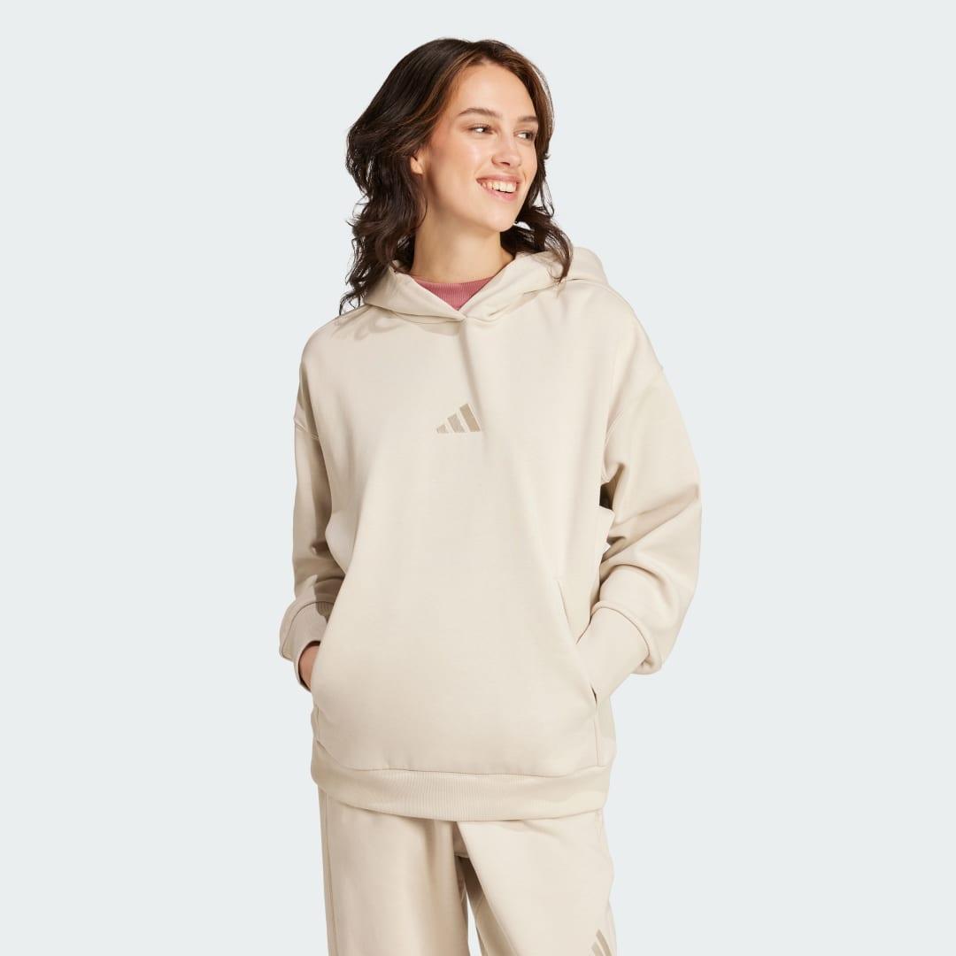 adidas ALL SZN Fleece Loose Hoodie Alumina M Womens Product Image