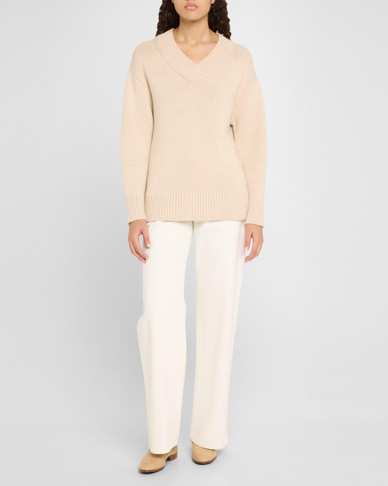 Drop-Shoulder V-Neck Sweater Product Image