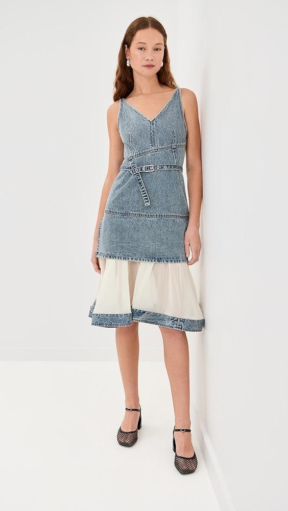 3.1 Phillip Lim Sleeveless Belted Dress with Chiffon Combo | Shopbop Product Image