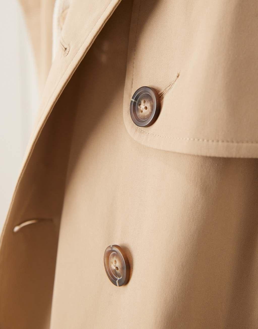 ASOS DESIGN trench coat in stone Product Image