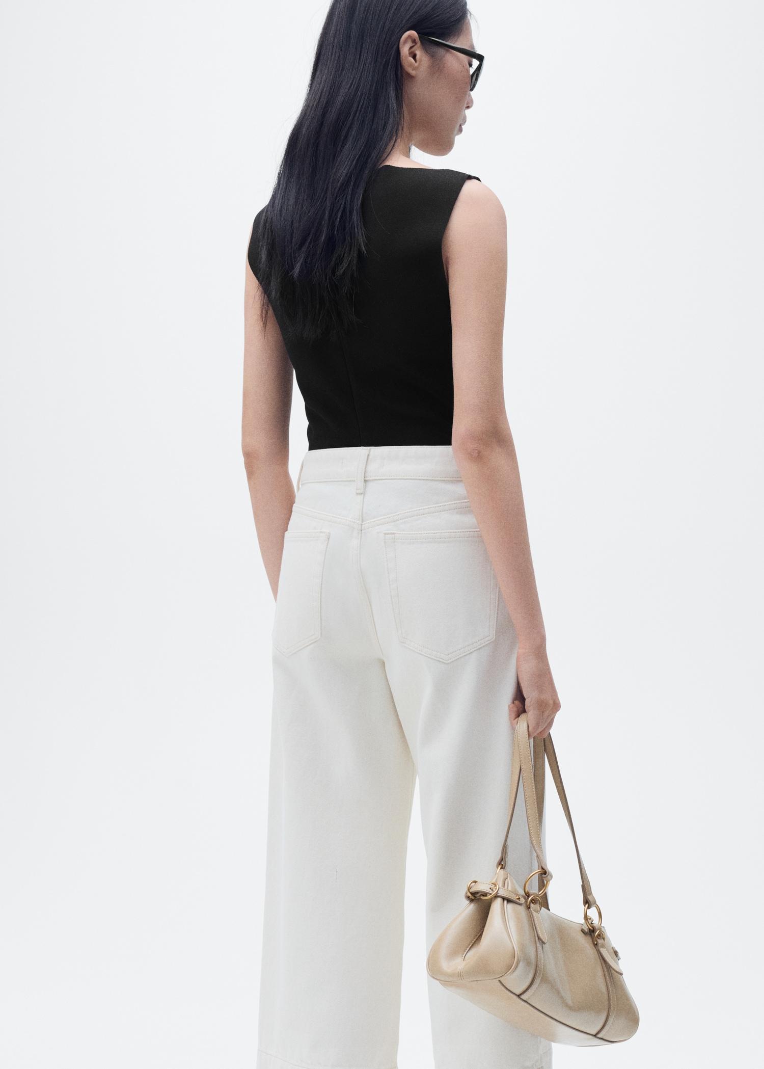 Boat-neck knitted top - Women | MANGO USA Product Image